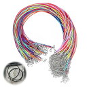 PAVIKEネックレスチェーン紐ネックレスチェーン革ひも革紐合皮カラフルアクセサリー皮紐レザーチョーカー紐金具付き50本セット長さ50cmカニカン手芸ハンドメイ...