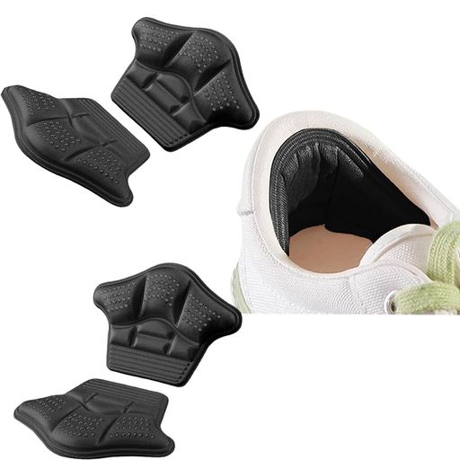 靴擦れ防止パッドかかとクッション粘着シール付き男女兼用サイズ調整可能パカ防止(2対入りブラック)