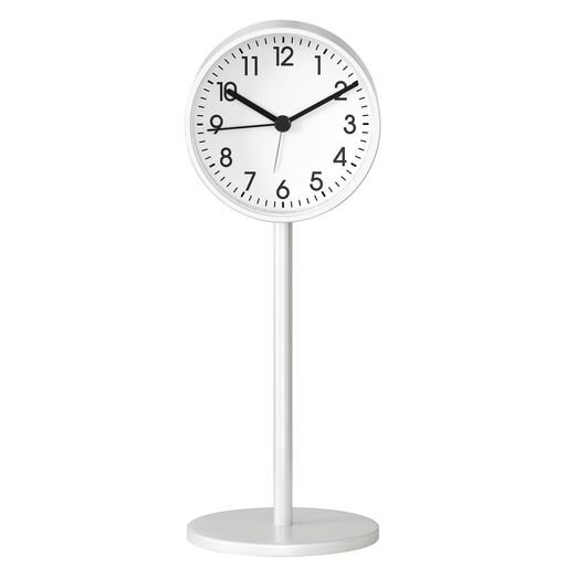 【製品仕様】サイズ(約):縦21cmx横8cm 厚み(約):3.8cm 重量(約):246g 材質:金属製 使用電池:単三電池1本(別売り) 単三電池ひとつで動くので経済的。コンパクトなサイズで直径約8cmの可愛らしく手頃なサイズ感です。静かなスイープ秒針があり、動作音が非常に静かな連続秒針(スイープ秒針)を採用しています。寝室で使用しても気になりません。 【おしゃれなデザイン】ユニークな長い首(背が高いデザイン)が特徴の置き時計。コンパクトでありながら背が高いため、少し離れた場所からも時間の確認がしやすいです。シンプルなアイアン製で、北欧風、ナチュラルスタイル、和モダン、塩系、インダストリアルなど、さまざまなインテリアスタイルの部屋にマッチします。 【目覚まし時計としても利用可能】アラーム(目覚まし)機能付きですので、目覚まし時計としてお使いいただけます。視認性の高いデザインで、寝室用はもちろん、リビング、キッチン、玄関、子供部屋、書斎などでも活躍する、おしゃれで実用的なインテリアアイテムです。中学生・高校生の新学期のプレゼントとして、かっこいい目覚まし時計はいかがでしょうか。