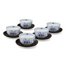NARUMI(ナルミ)湯呑セットミラノブルー茶器揃(茶托付)5個セット180CC日本製9682-23029