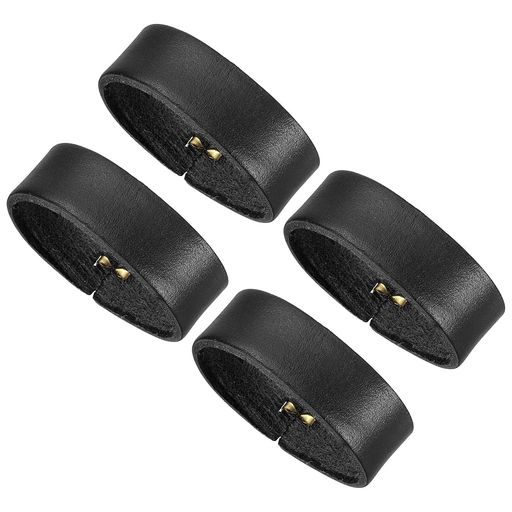 PATIKILレザーループキーパー4個入りレザーループベルトキーパーループリテーナーストラップ1.6”(40mm)/1.7”(42mm)幅のベルト/ストラップ用の交換品黒色
