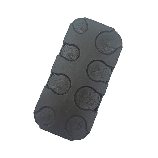 コイン収納ボックスコインディスペンサー1セント、2セント、5セント、10セント、20セント、50セント、1ユーロ、2ユーロ収集収納コインホルダーブラック