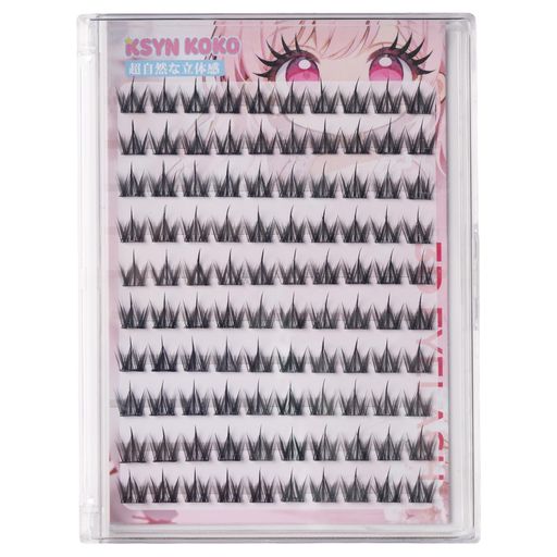 KSYN KO-KO つけまつげ 部分つけまつげ つけま つけまつ毛 3Dつけまつげ のり不要 接着剤不要 1秒マツエク 初心者向け つけまつげ 大容量 10 組 ナチュラル仕上げ 立体感 自然派 人気 束感 長…