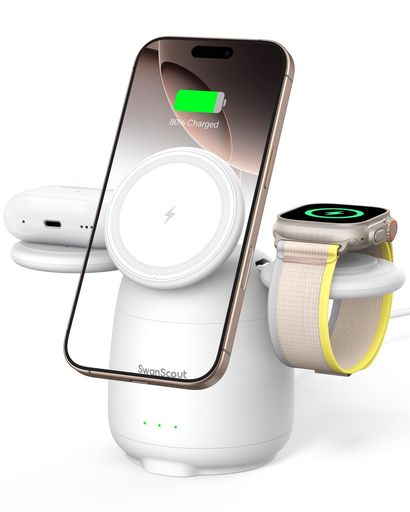 SwanScout3in1ワイヤレス充電器、Mag-Safeスタンド、マグセーフ充電器、マグネット式折りたたみ式ステーション、置くだけ、iPhone SwanScout3in1ワイヤレス充電器、Mag-Safeスタンド、マグセーフ充電器、マグネット式折りたたみ式ステーション、置くだけ、iPhone