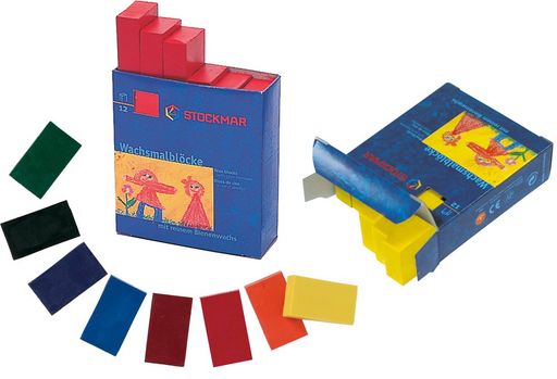 STOCKMARシュトックマーみつろうクレヨンブロック15黒12本入単色子どもお絵描きアイロンプリント手が汚..