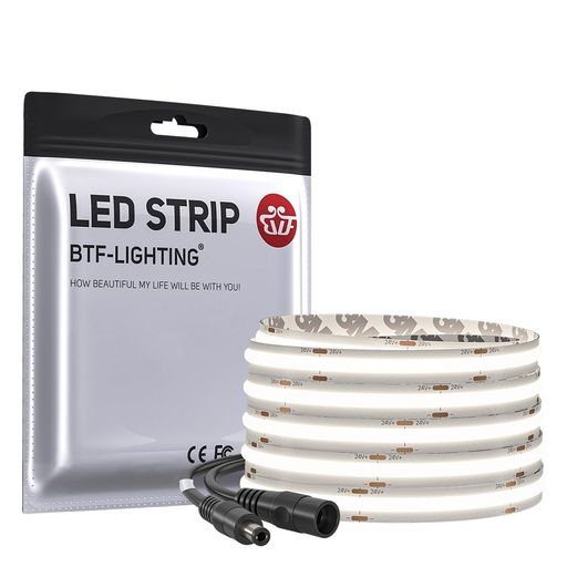 BTF-LIGHTING COB FCOB LEDテープライト 高密度 高ルーメン 596LM/m 5M 480LEDs/m ...