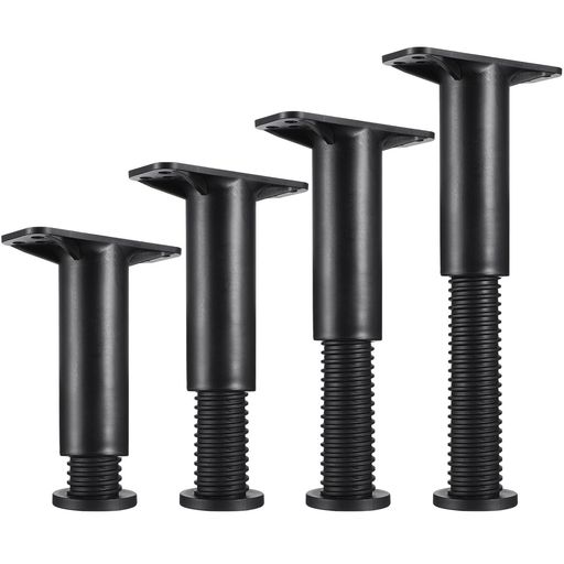ifundom ベッド 脚 4本セット 高さ調整 13cm-27cm 調節可能 サポート脚 ベッドフレーム 補強 足 中央 交換用 DIY 家具 継ぎ脚 底上げ 頑丈 揺れ防止 すのこベッド 畳ベッド ソファ ブラック ネジ…