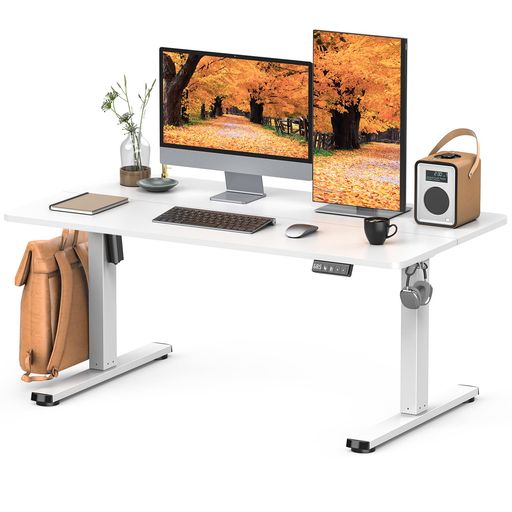 Zontera電動昇降式ローデスク高さ調整48-75cmロータイプ上下昇降デスク(幅120cmx奥行き60cm)は二つのパ..