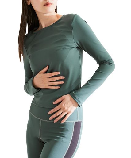 [ナージー]UV&水陸両用カップ付きラッシュガードレディースNJM12220ダークグリン(31)S