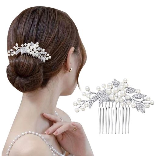 Doyimeパールヘアーコーム髪飾りかんざし結婚式着物成人式発表会入学式卒業式ウェディング披露宴和装洋..