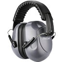 PROCASE 大人用 防音イヤーマフ、遮音 調整可能なヘッドバンド付き 耳カバー 耳あて 聴覚保護ヘッドフォン、ノイズ減少率:NRR 28DB -グレー