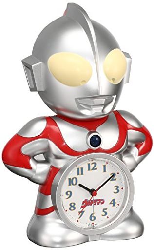 セイコー クロック 目覚まし時計 ウルトラマン キャラクター型 おしゃべり アラーム アナログ JF336A SEIKO シルバー 23.7×16.7×12CM