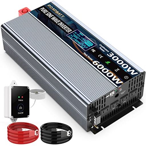 ROARBATT 12V 3000W Co[^[ g DC12V-AC100V DC12V()AC100V()ɕϊ 50HZ/60HZؑ։\ s[Np[6000W ԍڂƒpd ACRZg~4AUSB|[g~ 2