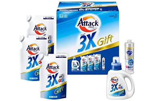 【洗剤ギフト】アタック3X880g*1本つめかえ用690g*3袋キュキュットクリア除菌240ml*1本 【洗剤ギフト】アタック3X880g*1本つめかえ用690g*3袋キュキュットクリア除菌240ml*1本