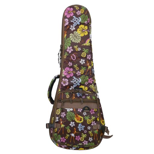 ウクレレギグケース 超軽量 ハワイアンファブリック風 コンサートサイズ用