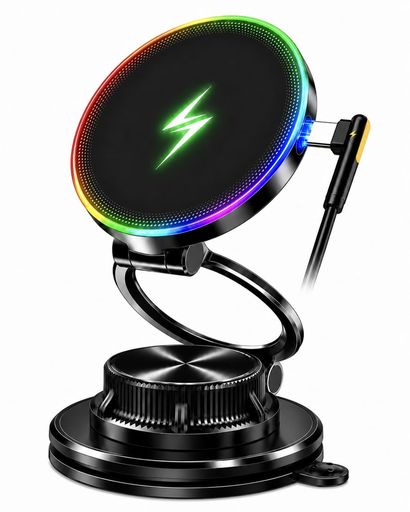 【コア機能革新!15W 急速充電+三重吸着+AI 最適化】 当社はお客様のご期待に応え、人気車載スマホホルダーを徹底的に進化させました。 新モデルは 15W 急速充電に完全対応し、Type-C 無線充電インターフェースにより安定性と高速性を両立。 Qi認証の高性能チップを搭載し、AI 充電最適化技術でスマホのバッテリー残量・温度をリアルタイムで分析し、最適な充電を自動調整します。 エネルギー変換効率 80%以上を実現し、従来機比で約 2.5 倍のスピードで充電可能。 iPhone 12 以降の iPhone シリーズ、および最新 Android 機種に幅広く対応。 3 コイルシステムと 精密磁気リングにより、電池保護と充電中断防止を実現。 三重強化吸着システムにより、あらゆる走行シーンでも機器を安定して固定し、トップクラスの使用体験を提供します。 【進化した超強力吸着ユニット!コンパクトで多用途】 ホルダーは 2.5cm の超薄型デザインで、一般的な無線充電スタンドに比べ体積が 60% 縮小。 折りたたむと厚さがさらに 50% 減少し、ポケットに収納可能で持ち運びが超便利です。
