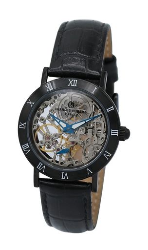 [チャールズ・ヒューバート]腕時計機械式手巻きスケルトン6790-BBメンズブラック