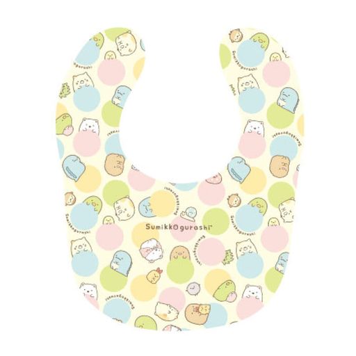 プリメモすみっコぐらしスタイ日本製両面プリント吸水速乾ちらし柄1