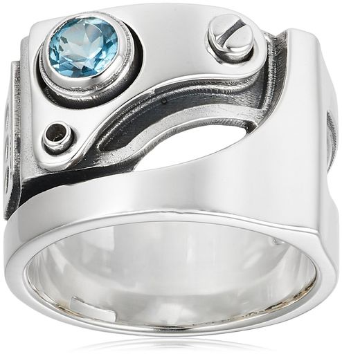 [ドクターモンロー]DrMONROEメカニカルリングシルバー925ブルートパーズFC-104SE-SV-BT-17日本サイズ17号