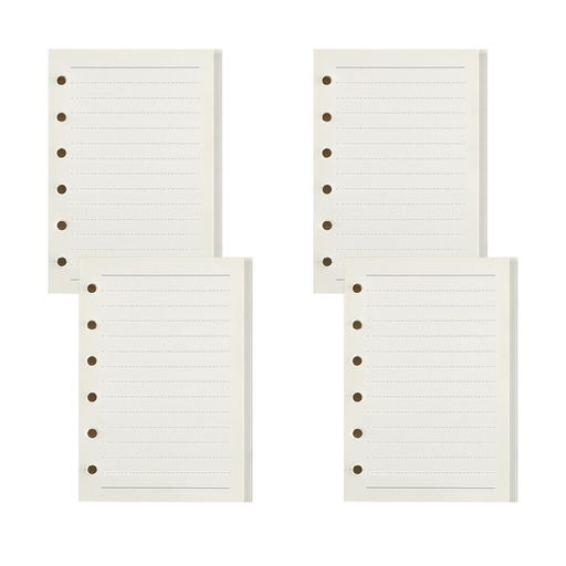 TRkinメモ帳リフィルシステム手帳リフィルメモ帳詰め替え用紙ミニ6穴横罫A78cmx12cm【4冊セット180枚】システム手帳詰め替えページポケットサイズ補充目を傷つけないクリーム色