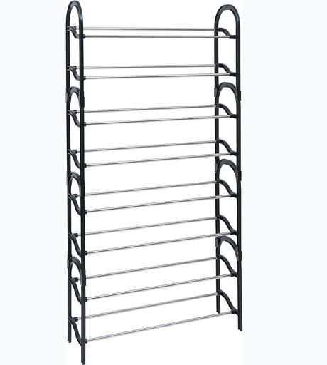 コジット組立らくらくスリムシューズラックブラック最大24足収納
