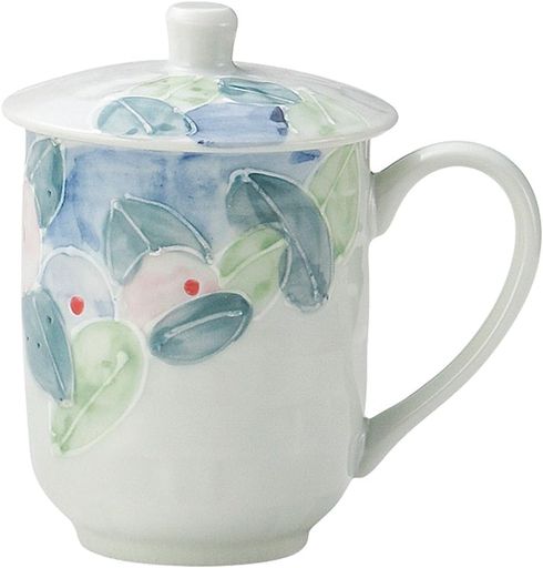 ヤマキイカイ(Yamakiikai)泉文山ボタン手付蓋付湯呑Y1379