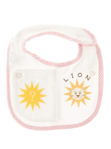 【Aenak】知育絵本型スタイよだれかけスタイビブbibuベビーグッズライオン柄(ピンク)