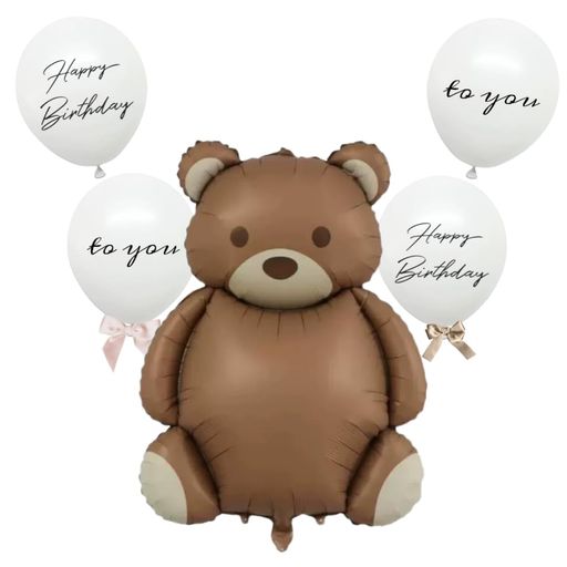 【選べるバルーン】 バルーン 大きな くま 熊 ベア BIG 風船 誕生日 飾り セット 花 フラワー バルーンガーランド 誕生日飾り 女の子 男の子 ハーフバースデー 1歳 2歳 3歳 (BIGくま, バースデ…