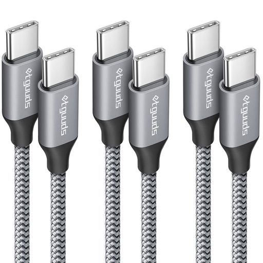 USB C ケーブル [3本セット 1m/1m/2m] etguuds タイプc ケーブル pd対応 60W急速充電 高耐久ナイロン XiaomiPOCO F7、Galaxy S25 S24 S24 FE S23、iPhone17/16、Macbook