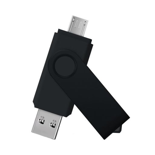 USBメモリ 64GB 2IN1 USB2.0&MICRO メモリー 大容量 フラッシュメモリ 外付けメモリ 容量不足解消 小型 360度回転式 スマホ用 MAC WINDOWS PC PAD対応 合金製 防水 防塵 耐衝撃 携帯便利 64GB 