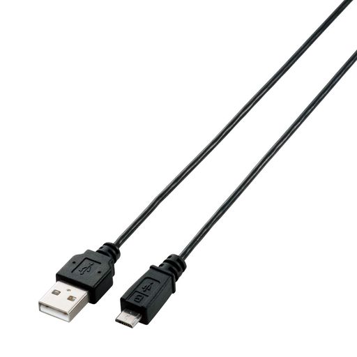 エレコム USBケーブル 【microB】 USB2.0 (USB A オス to microB オス) PlayStation4対応 スリム 1m ブラック U2C-AMBX10BK
