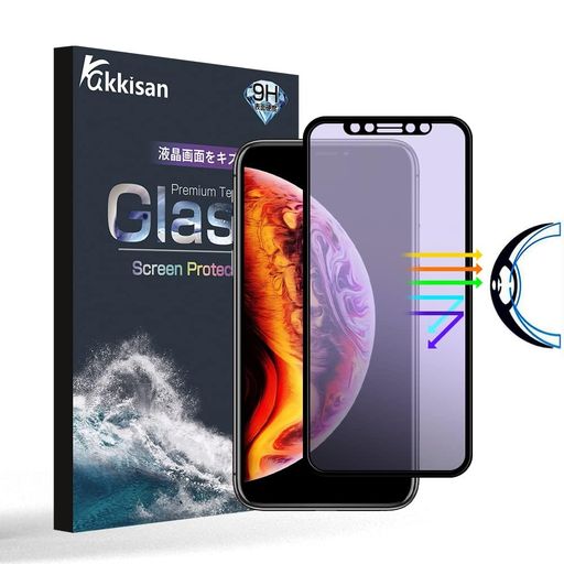 対応iPhone XR 用フィルム,対応shinplus ブルーライトカット 旭硝子 非光沢 さらさら 対応iPhoneXR 強化ガラス 液晶保護 反射防止 目の疲れ軽減 防指紋 気泡レス 3D曲面 全面吸着 フルカバー(黒)