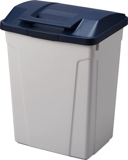 Dustbins - アスベルゴミ箱日本製屋外フタ付ロック付きハンドル付分別ダストボックス70Lブルー幅47.7x奥行40.0x高さ64.3cm