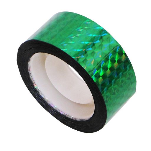 【サイズ】幅20mmx約20m巻 【セット内容】3巻 【カラー】緑 【仕様】粘着あり 【特徴】キラキラ輝くホログラム柄のテープです。小物のデコレーションなどにおすすめ。