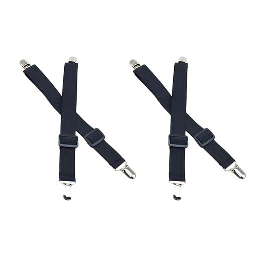 Akkerds ベッドシーツ ズレ防止クリップ 幅4cm 幅を加える 調節可能 コーナー止め 四個 滑り止め ゴムバンド コーナー止め(ブラック)