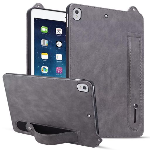 Other - iPad第9/8/7世代10.2インチ対応ケースタブレットホルダー片手持ち落下防止簡単脱着iPadAir3/Pro10.5対応ベルト付きハンドベルトスタンド機能PUレザーとTPU薄型軽量グレー