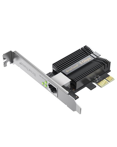 BrosTrend 5Gbps LANカード PCIe、ギガビット ネットワークカード パソコン用、5000 / 2500 / 1000Mbps対応