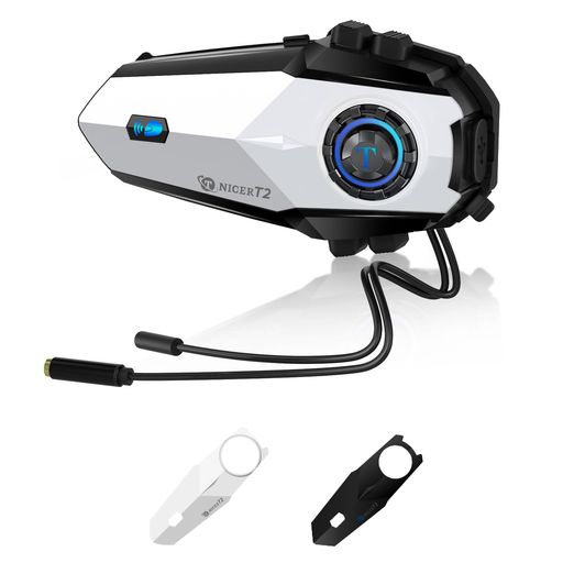 TNICER2025バイクインカムT2Bluetooth5.2インカムバイク用通信機器6人同時通話ワンクリックで自動ペア..