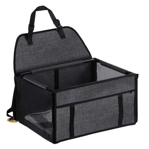 Yullmuペット用ドライブボックス車用ペットシート座席シート折り畳み式カバー飛び出し防止防水通気洗濯..