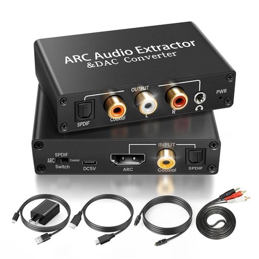 【DAC付き音声分離器】 パネル上のトグルスイッチで光モードに切り替えると、光デジタル音声信号が同軸デジタル音声信号に変換され、ステレオ音声に変換されます。パネル上のトグルスイッチで同軸デジタル音声信号が光デジタル音声信号に変換され、ステレオ音声に変換されます。注意:光ファイバーおよび同軸ケーブルでは、CECによる音量調節はサポートされていません。(※PCM/LPCM信号のみに対応しており、ドルビーデジタルなどのデコード機能はサポートされていません。ご注意ください。) 【ARC機能対応】 パネル上のトグルスイッチでARCモードに切り替えます。テレビの内蔵スピーカーでは実現できない臨場感あふれるサウンド効果を、HDMI ARCインターフェース経由でサウンドバーやアンプに直接伝送できます。ARCモードでは、CECボリューム調整に対応しています。テレビのリモコンでR/LおよびAUXインターフェースのボリューム調整が可能です。(※PCM/LPCM信号のみ対応。ドルビーデジタルなどのデコード機能は非対応です。ご注意ください。) 【多様な音声同時出力可能】接続機器に応じて最適な出力方式を選択できます。