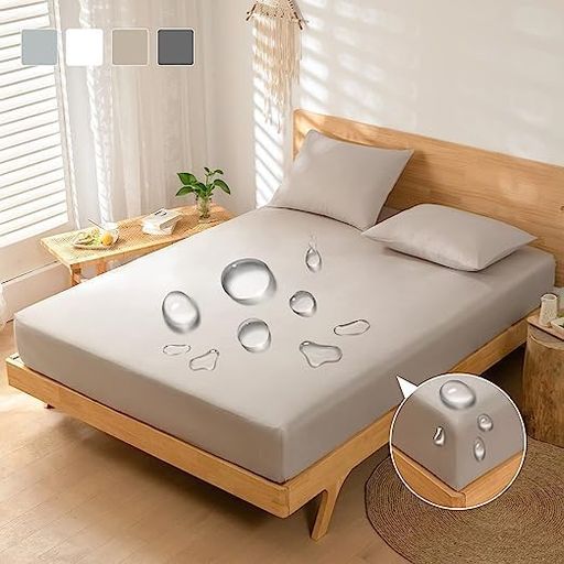 サンマドラボックスシーツ防水シーツシングル側面防水ダブルセミダブルクイーン全面防水五面防水おねし..