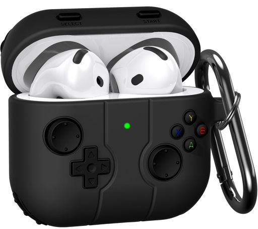 楽天VlookupStore 楽天市場店CAGOSAirPods4ケース2024第4世代専用カバーエアーポッズ4分離式えあほっつ4シリコン素材3D漫画ゲームデザイン保護カバー分離式おしゃれカラビナ付きLEDライト可視ワイヤレス充電対応TPUキズ…