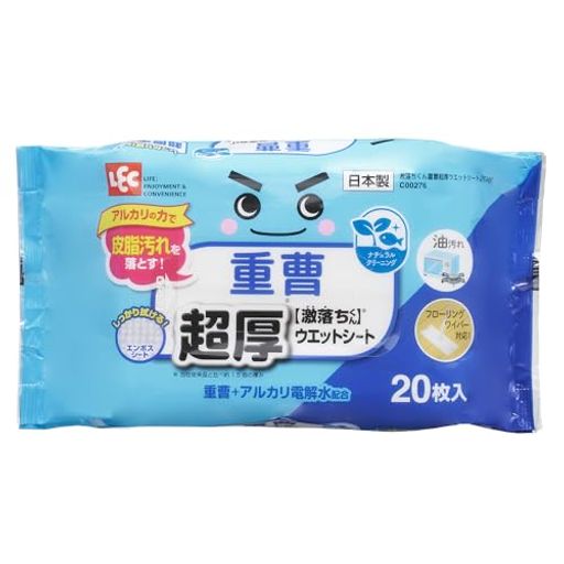 レック(LEC)重曹の激落ちくん超厚ウェットシート20枚入(重曹+アルカリ電解水)