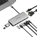 WAVLINK USB Cハブ/USB-C ミニドッキングステーション/9-IN-1(1XHDMI/1XVGA/3XUSB A/1X RJ45/1 X SD C...