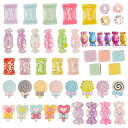 SUNNYCLUE80個10種30MMスイーツパーティーアクリルカボションレジンカボションランダム色150Gお菓子チャーム大きいサイズキャンディデコパーツスイー...