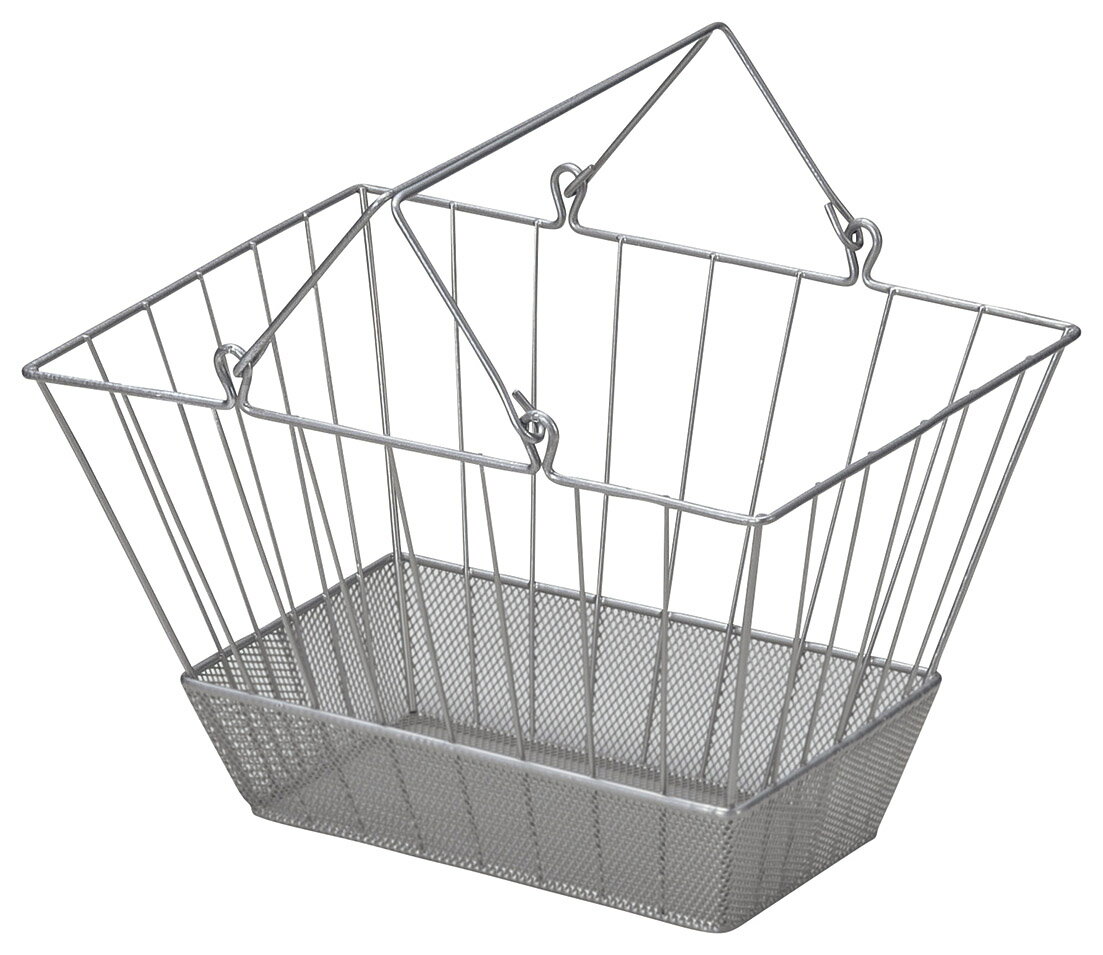 Rakuten - かご 即納可 カゴ バスケット 店内かご 買い物かご 店舗備品 5595 w26 d18 h16(24.5)cm
