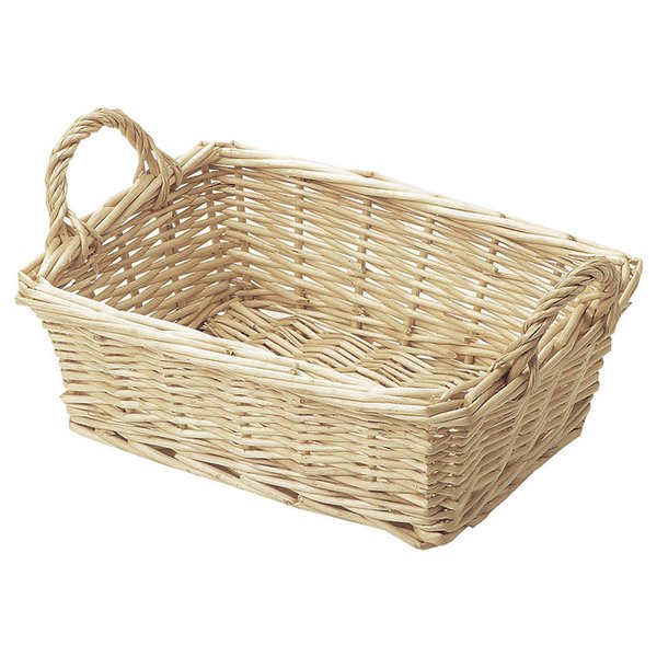 Rakuten - かご 即納可 カゴ バスケット ギフト ラッピング 容器 柳 4224 w32 d23 h11(17)cm