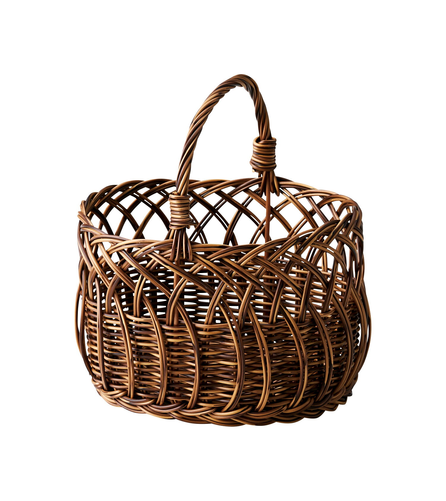 Rakuten - かご 即納可 カゴ バスケット だ円収納 小物収納 PP収納 編み込みカゴ 5962 w24 d20 h16(26)cm