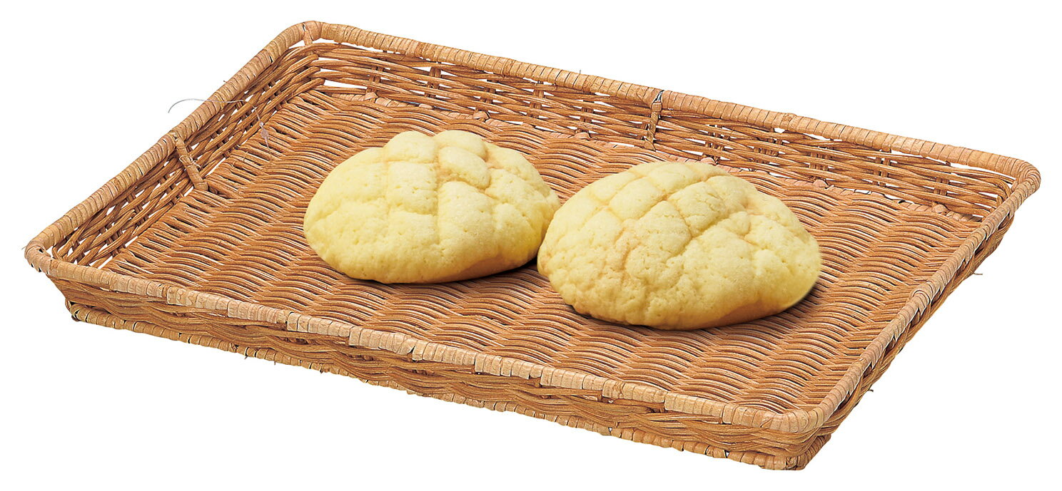 Rakuten - かご 即納可 バスケット トレイ パントレー ラタン 籐 陳列 ディスプレイ ベーカリー パン什器 菓子什器 すのこ DY21R w40 d30 h3.5cm