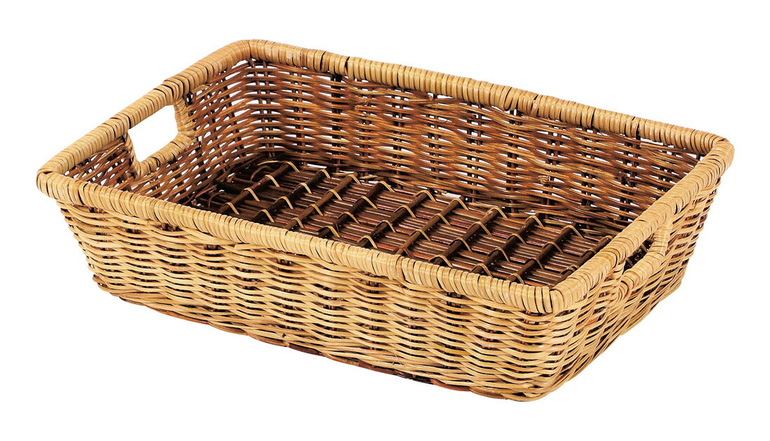 Rakuten - かご 即納可 カゴ バスケット 収納 トレイ ディスプレイ 芒草 CN48 w34 d24 h8.5cm